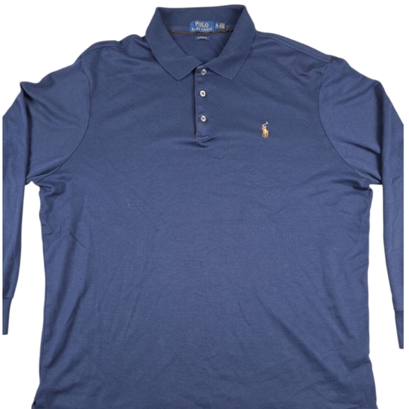 Polo Ralph Lauren Classic Fit Long Sleeve Polo Men's XL Navy Blue 100% Cotton - Picture 2 of 9